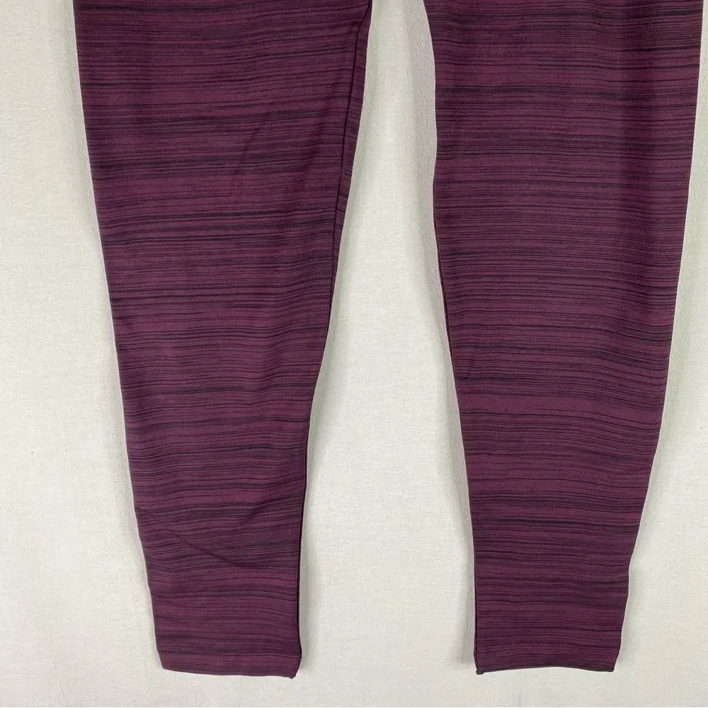 Terra & Sky Leggings Women’s Burgundy Space Dye Fleece Lined Stretch 2X 20-22W